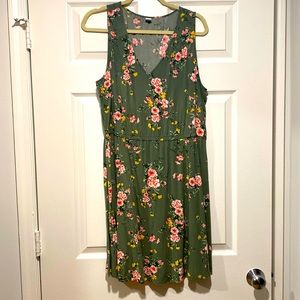 Green floral dress